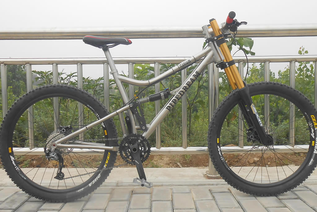 Titanium freeride mountain bike frame